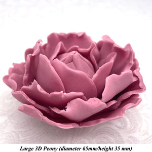 Dusky Mauve 3D Non-Wired Large Sugar Peonies