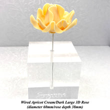 Orange Egg Yellow Wired Large 3D Sugar Roses Standard Petal 60 mm