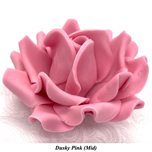 Dusky Pink/Mauve Maroon Wine Non-Wired XLarge+ (Super) 3D Sugar Roses Larger Petal 75mm