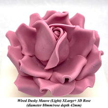 Dusky Pink Wired XLarge+ (Super) 3D Sugar Roses Larger Petal 80 mm