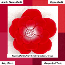 Red Cake Flowers Edible Wedding Cake Birthday Cake Decoration Pearl Centre Sugar Flowers 55mm