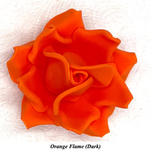 Non-Wired Orange Coral Peach Petite Large 3D Sugar Roses Smaller Petal 50mm