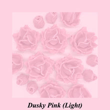 Dusky PInk 3D Sugar Non-Wired Roses  3 SHADES 4 SIZES