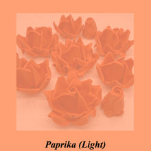 Burnt Orange Paprika 3D Sugar Non-Wired Roses  3 SHADES 4 SIZES