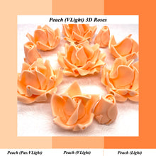 Peach Orange 3D Sugar Non-Wired Roses  3 SHADES 4 SIZES