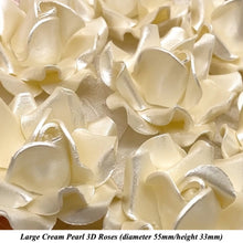 Non-Wired Large 3D Cream Pearl Sugar Roses