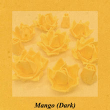 Mango Yellow Orange 3D Sugar Non-Wired Roses  3 SHADES 4 SIZES