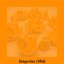 Tangerine Orange 3D Sugar Non-Wired Roses  3 SHADES 4 SIZES