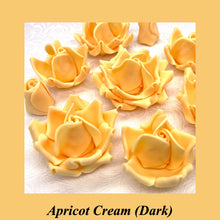 Apricot Cream Orange 3D Sugar Non-Wired Roses  3 SHADES 4 SIZES