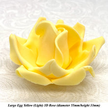 Large Bright Egg Yellow Orange 3D Non-Wired Sugar Roses in 3 tones 55mm