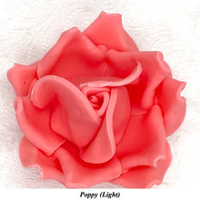 Large Poppy Red 3D Non-Wired Sugar Roses in 3 tones 55mm