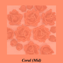 Coral Orange 3D Sugar Non-Wired Roses  3 SHADES 4 SIZES