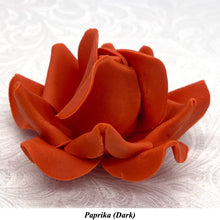 Non-Wired Orange Coral Peach Petite Large 3D Sugar Roses Smaller Petal 50mm