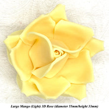 Large Mango Yellow Orange 3D Non-Wired Sugar Roses in 3 tones 55mm