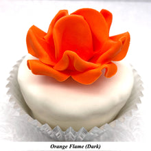 Non-Wired Orange Coral Peach Petite Large 3D Sugar Roses Smaller Petal 50mm