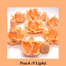 Peach Orange 3D Sugar Non-Wired Roses  3 SHADES 4 SIZES