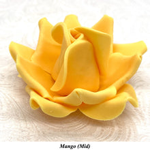 Non-Wired Orange Egg Yellow Petite Large 3D Sugar Roses Smaller Petal 50mm