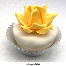 Non-Wired Orange Egg Yellow Petite Large 3D Sugar Roses Smaller Petal 50mm