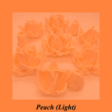 Peach Orange 3D Sugar Non-Wired Roses  3 SHADES 4 SIZES