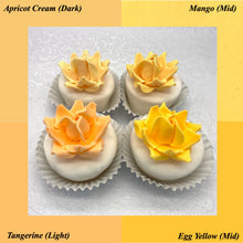 Non-Wired Orange Egg Yellow Petite Large 3D Sugar Roses Smaller Petal 50mm