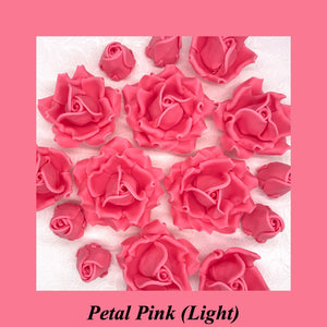 Non-wired Large 3D Warm Strawberry Pink Sugar Roses in 3 tones 55mm