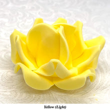 Large Yellow 3D Non-Wired Sugar Roses in 3 tones 55mm