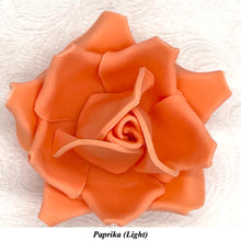 Large Burnt Orange Paprika 3D Non-Wired Sugar Roses in 3 tones 55mm