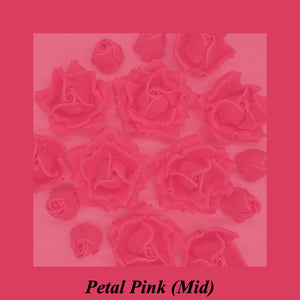 Non-Wired Petal Pink Warm Strawberry Pink 3D Sugar Roses  3 SHADES 4 SIZES
