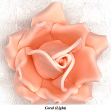 Large Coral Orange 3D Non-Wired Sugar Roses in 3 tones 55mm