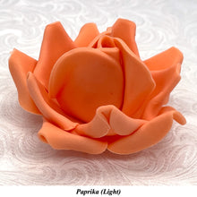Large Burnt Orange Paprika 3D Non-Wired Sugar Roses in 3 tones 55mm