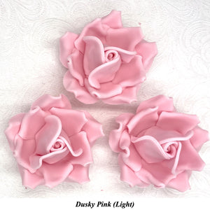 Large Dusky PInk 3D Non-Wired Sugar Roses in 3 tones 55mm