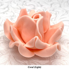Large Coral Orange 3D Non-Wired Sugar Roses in 3 tones 55mm