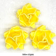 Large Yellow 3D Non-Wired Sugar Roses in 3 tones 55mm
