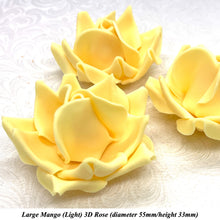 Large Mango Yellow Orange 3D Non-Wired Sugar Roses in 3 tones 55mm