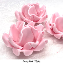 Large Dusky PInk 3D Non-Wired Sugar Roses in 3 tones 55mm