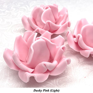 Large Dusky PInk 3D Non-Wired Sugar Roses in 3 tones 55mm