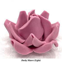 Large Dusky Mauve 3D Non-Wired Sugar Roses in 3 tones 55mm