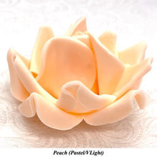 Large Peach Orange 3D Non-Wired Sugar Roses in 3 tones 55mm