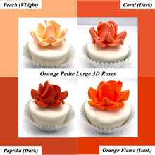 Non-Wired Orange Coral Peach Petite Large 3D Sugar Roses Smaller Petal 50mm