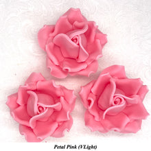Non-wired Large 3D Warm Strawberry Pink Sugar Roses in 3 tones 55mm