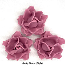 Large Dusky Mauve 3D Non-Wired Sugar Roses in 3 tones 55mm