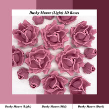 Dusky Mauve 3D Sugar Non-Wired Roses  3 SHADES 4 SIZES