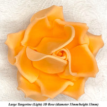Large Tangerine Orange 3D Non-Wired Sugar Roses in 3 tones 55mm