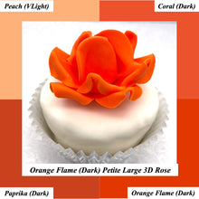 Non-Wired Orange Coral Peach Petite Large 3D Sugar Roses Smaller Petal 50mm