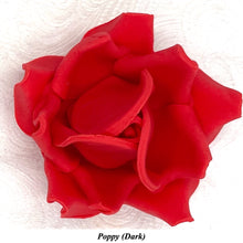 Large Poppy Red 3D Non-Wired Sugar Roses in 3 tones 55mm