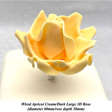 Orange Egg Yellow Wired Large 3D Sugar Roses Standard Petal 60 mm