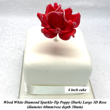 Wired White Sparkle-Tip Red Roses Sugar Roses Large & XLarge+ Sizes