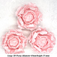 White Sparkle-Tip Pink 3D Non-Wired Large Sugar Peonies