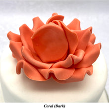 Orange Coral Peach Paprika Non-Wired XLarge+ (Super) 3D Sugar Roses Larger Petal 75mm