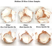 White Sparkle-Tip White 3D Non-Wired Large Sugar Peonies